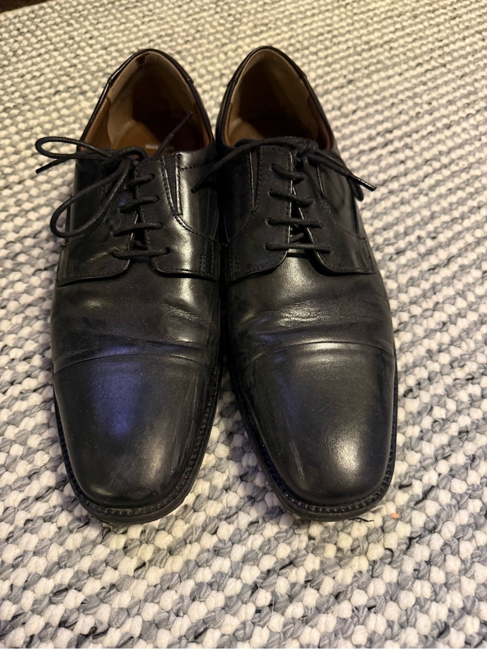 Johnston & Murphy Black Leather Derby Shoes